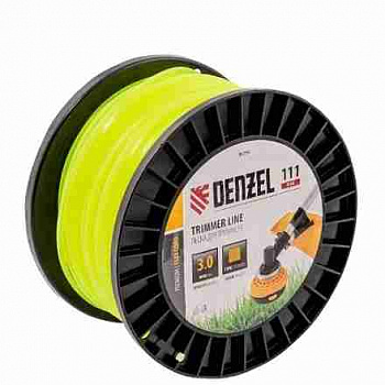 Леска для тримера на DIN катушке Denzel flex cord 3,0мм*111м, квадрат